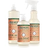 Mrs. MEYER'S Clean Day Kitchen Basics Gift Set, Geranium Scent Cleaning Supplies, includes Dish Soap, Hand Soap and Multi Surface Cleaner