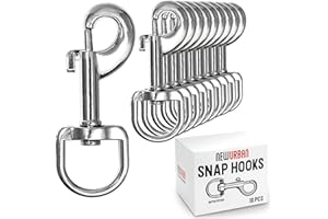 NEWURBAN 10 Snap Hooks Heavy Duty 75mm x 20mm - Double End Trigger Snaps for Dog Leash - Feed Bucket - Pet Hammock - Water Bu