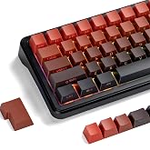 dagaladoo Shine Through keycaps Set,Double Shot PBT keycaps Gradient | Side Print keyboard keycaps,OEM Profile custom Key caps for Mechanical Keyboards 60% 65% 75% 100% TKL Layout,Red/Black
