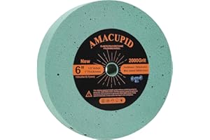 AmaCupid Elastic Polyurethane Buffing Wheels 6 Inch 2000 Grit. Silicon Carbide Abrasive.for Bench Grinding Wheel Polishing Machine. Mirror Polished Stainless Steel, Copper etc. 1/2 Inch Arbor