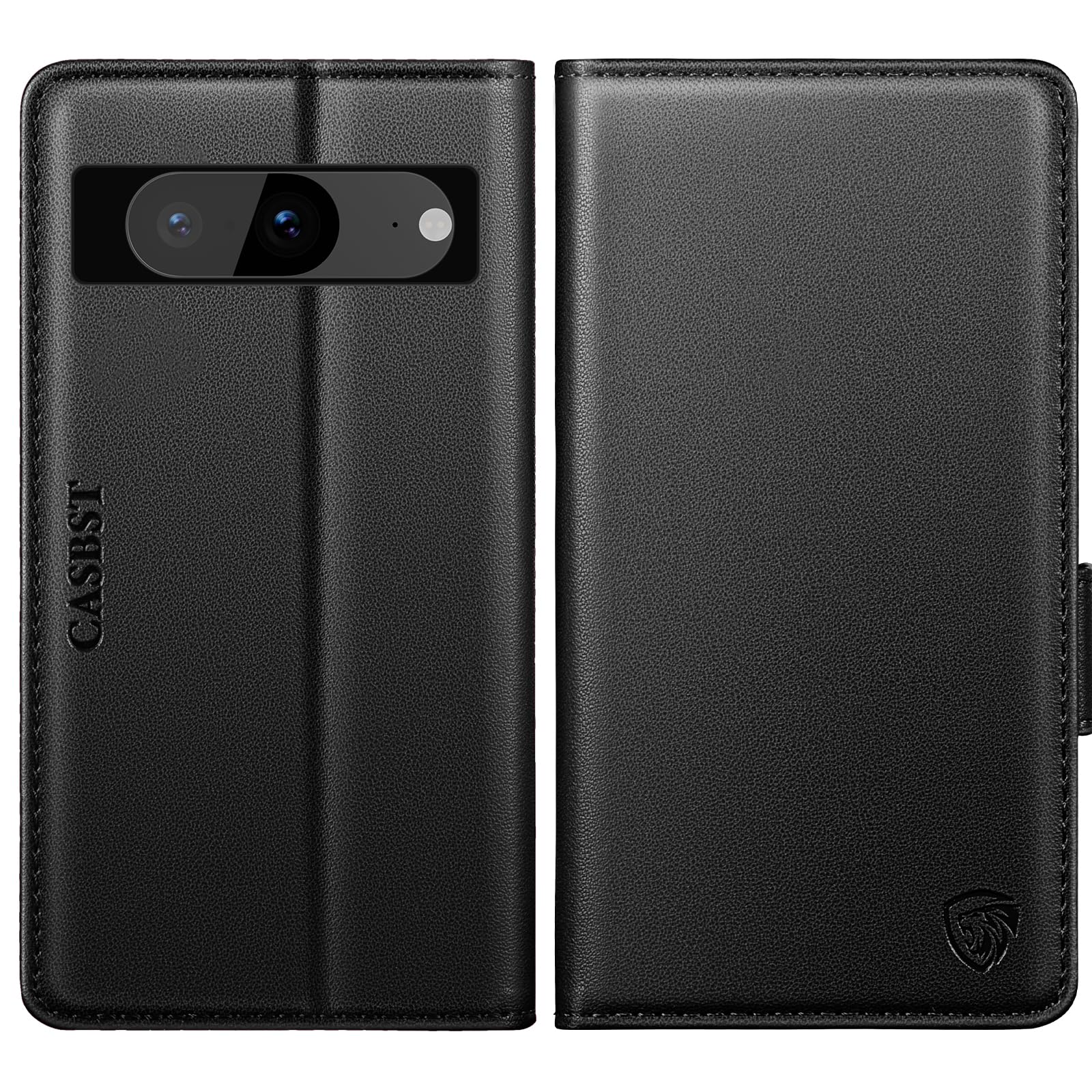 CASBST for Google Pixel 8 Case, Kickstand Flip Leather Wallet Book Case with Card Slots Shockproof Magnetic Closure Protective Phone Case Cover Compatible with Google Pixel 8 - Black