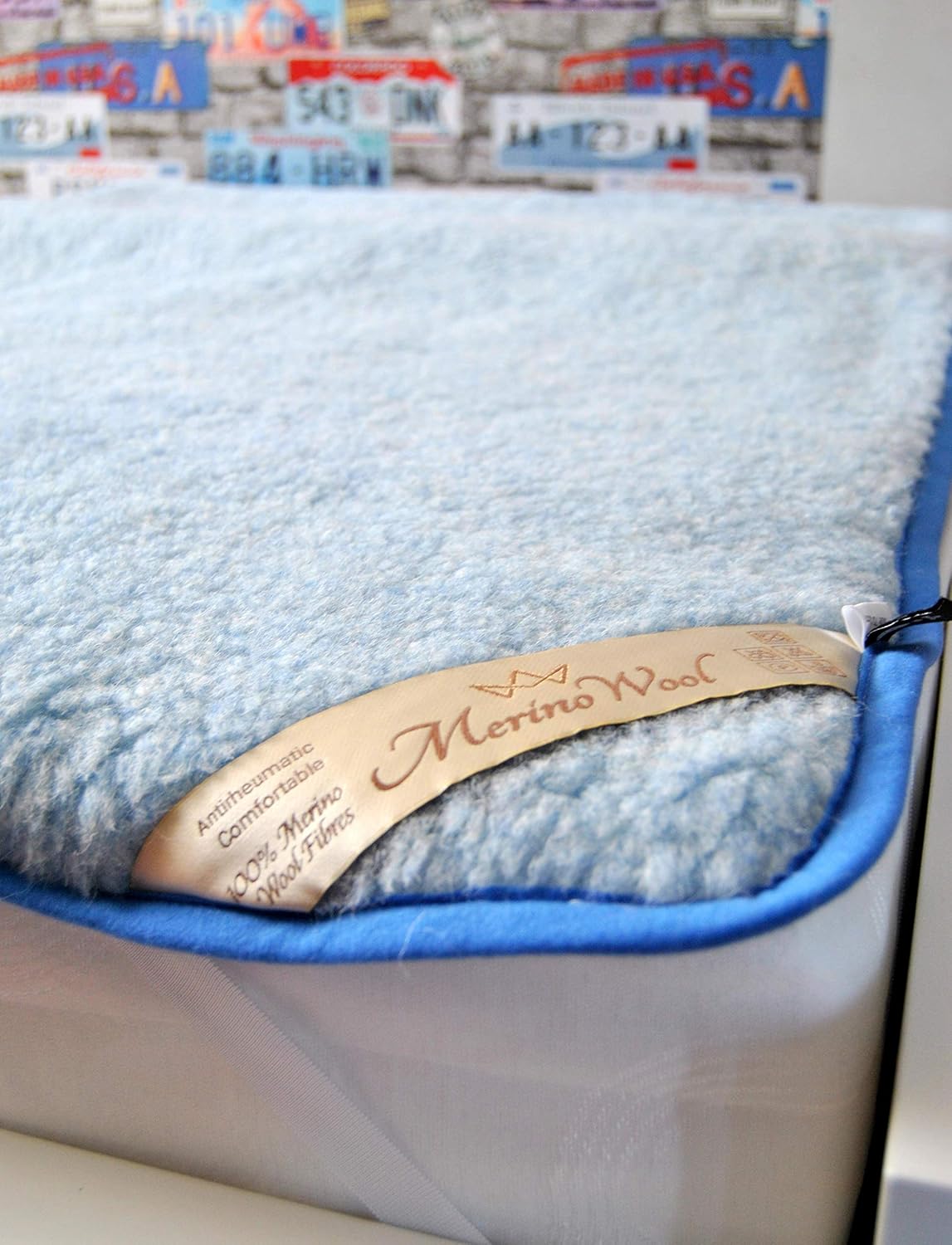 Merino Wool Bedding,NEW BLUE mattress topper fleece sheet natural