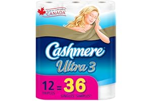 Cashmere Ultra 3-Ply Soft and Strong Toilet Paper, 12 Triple Rolls - 36 Single Rolls