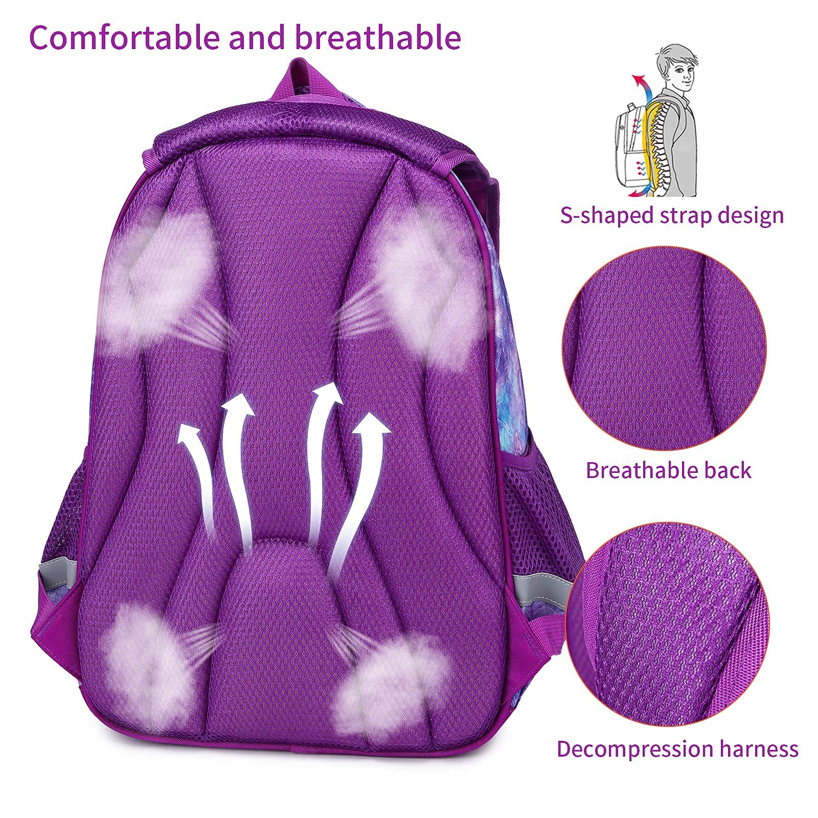 Kids Backpack for Girls Preschool Elementary Kindergarten School Bag 15.6″ Multifunctional Cute Large Capacity