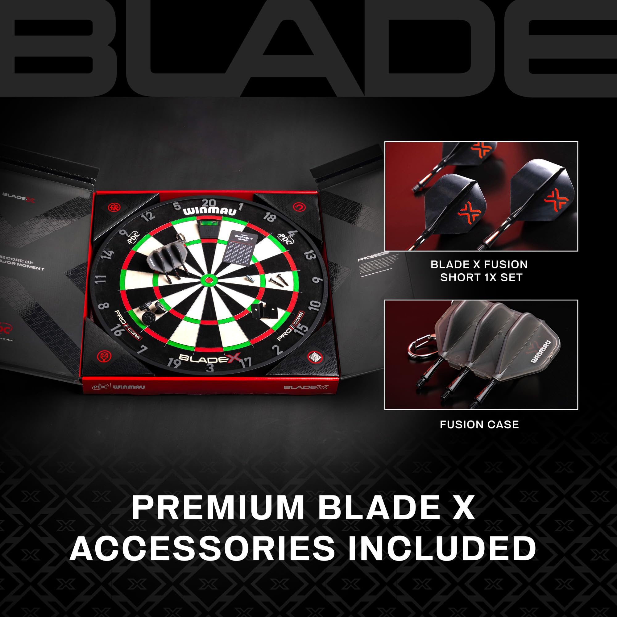 WINMAU Blade Serie dartscheibe steeldart – Professionelle PDC-Turnier steeldartscheibe - Blade X 9