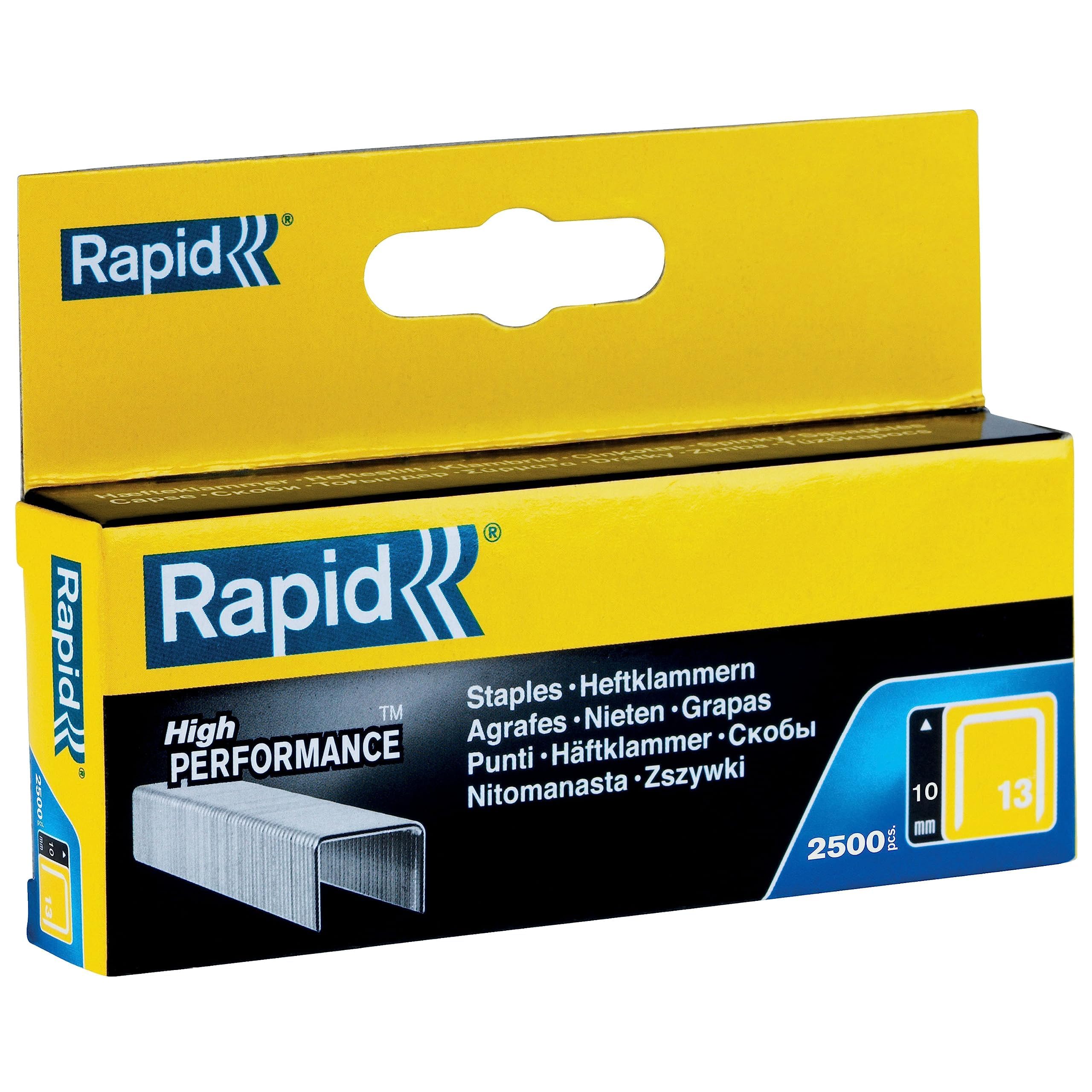 Rapid High-Performance Staples for Textiles, Finewire No. 13, Leg Length 4mm, Staple Gun Staples, Galvanised Steel, 2500 Pieces, Boxed (11825725)