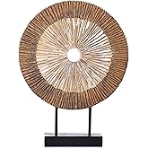 XMGZQ Wood Color Minimalist Round Statue Above Cabinet Decor Kitchen,Modern Decorative Sculpture Home Decorations for Living 