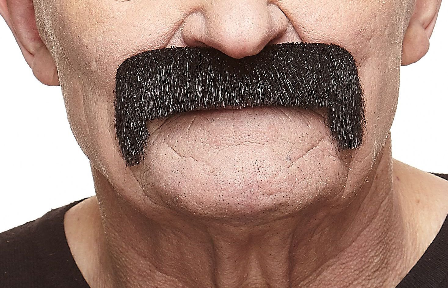 Mustaches Fake Mustache, Self Adhesive, Novelty, Wide Latin False Facial Hair, Black Lustrous Color