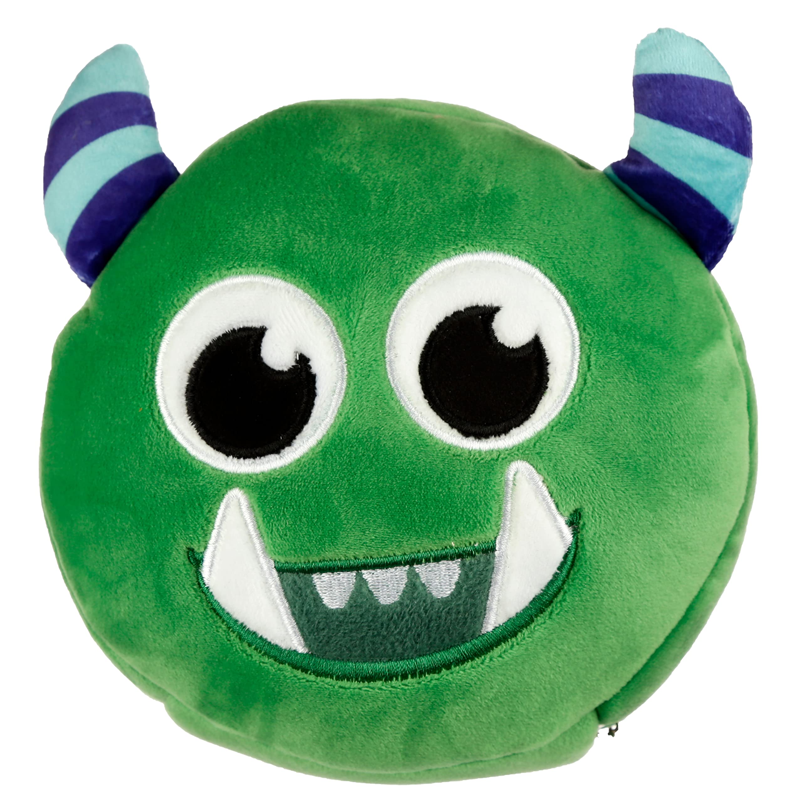 Puckator Relaxeazzz Green Monstarz Monster Round Plush Travel Pillow & Eye Mask - Sleep Eye Mask Masks - Kids Travel Accessories For Sleeping Airplane - Flight Plane Neck Pillow Pillows