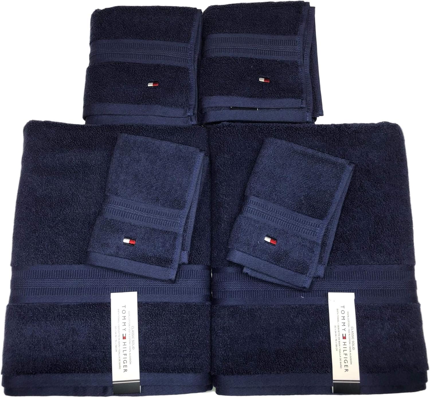 Tommy Hilfiger Classic 6 Piece Towel Set 100 Cotton
