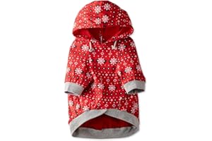 Pet Passion Rocky – The Orginal Lightweight Hooded TEE 100% Organic Cotton Dog Hoodie Pet Coat Sweater for Small, Medium, Large Dogs, Red Fair Isle, Large (40-60 lbs)