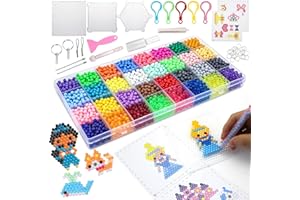 LIANGDING Fuse Beads Kit for Girls Ages 6+ – 4400 Pcs 5mm Beads in 32 Colors with Spray Bottle, Puzzle Guide, Clamps & Chains | Creative DIY Arts & Crafts Gift