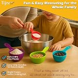TIJAR Measuring Cups Set 4 Colorful Stackable Liquid Dry Ingredients 65ml 85ml view 5