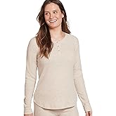 Jockey Women's Loungewear Long Sleeve Waffle Henley