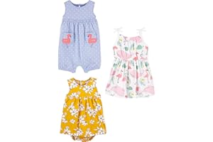 Simple Joys by Carter's baby-girls 3-pack Romper, Sunsuit and Dress