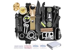 ANGIEAST Survival Kit 35 in 1, First Aid Kit, Survival Gear, Christmas Birthday Gifts for Men Boyfriend Him Husband Camping, Hiking, Hunting, Fishing1