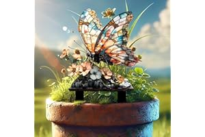 Butterfly Acrylic Garden Stake, Indoor and Outdoor Garden Acrylic Decoration, Idea Gift for Flower Potted Ornament and Landsc