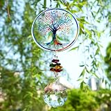 H&D Hyaline & Dora Crystal Rainbow Suncatcher Tree of Life Pendant view 4