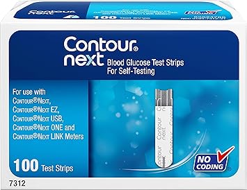 Amazon Com Contour Next Bayer Blood Glucose Test Strips 100 Count Health Personal Care