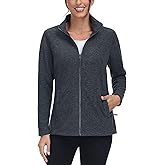 TACVASEN Women's Full Zip Fleece Jacket Lightweight Jacket Womens Winter Warm Coats with 2 Zipper Pockets