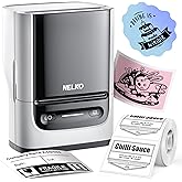 Nelko Label Maker Machine with Tape, PM220 Bluetooth Label Printer, White | High Quality &amp; Inkless Thermal Printing, Waterproof Label, With Smart AI APP for School,Teacher Supplies,Small Business,Home