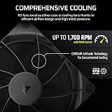 Corsair RS140 140mm PWM Fan Daisy-Chain Low-Noise Magnetic Dome Bearing Black view 3