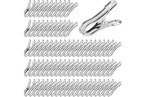 PAMASE 100Pcs Stainless Steel Garden Cilps - Large Open Metal Clamps for Greenhouse Hoops, 2" Fix Plant Cover Shade Cloth Netting Tarp, Tight Grip Weatherproof Gardening Supplies