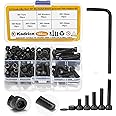 Kadrick Metric Screws Assortment,155 Pcs M5 Screw Kit,Hex Socket Head Cap Bolts, M5*8mm/12mm/16mm/20mm/30mm Screws Nuts and Washers, 12.9 Grade Alloy Steel,Black Zinc Plated,Anti Rust Upgrade