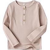 HahaNice Toddler Boys Henley Shirts Long Sleeve Cotton Tshirt for Kids
