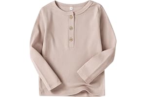 HahaNice Toddler Boys Henley Shirts Long Sleeve Cotton Tshirt for Kids
