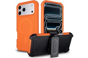 for iPhone 17 Pro Max Case with Belt Clip, Compatible with Magsafe, Anti-Drop, Anti-Fingerprint, 3 in 1 Heavy Duty Shockproof