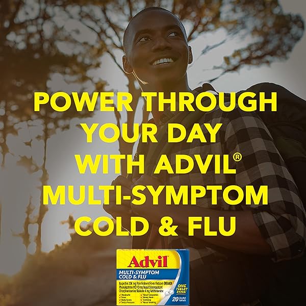 ADVIL MULTI SYMPTOM COLD AND FLU MEDICINE, COLD MEDICINE FOR ADULTS WITH IBUPROFEN, PHENYLEPHRINE HCL AND CHLORPHENIRAMINE MALEATE – 50 COATED TABLETS