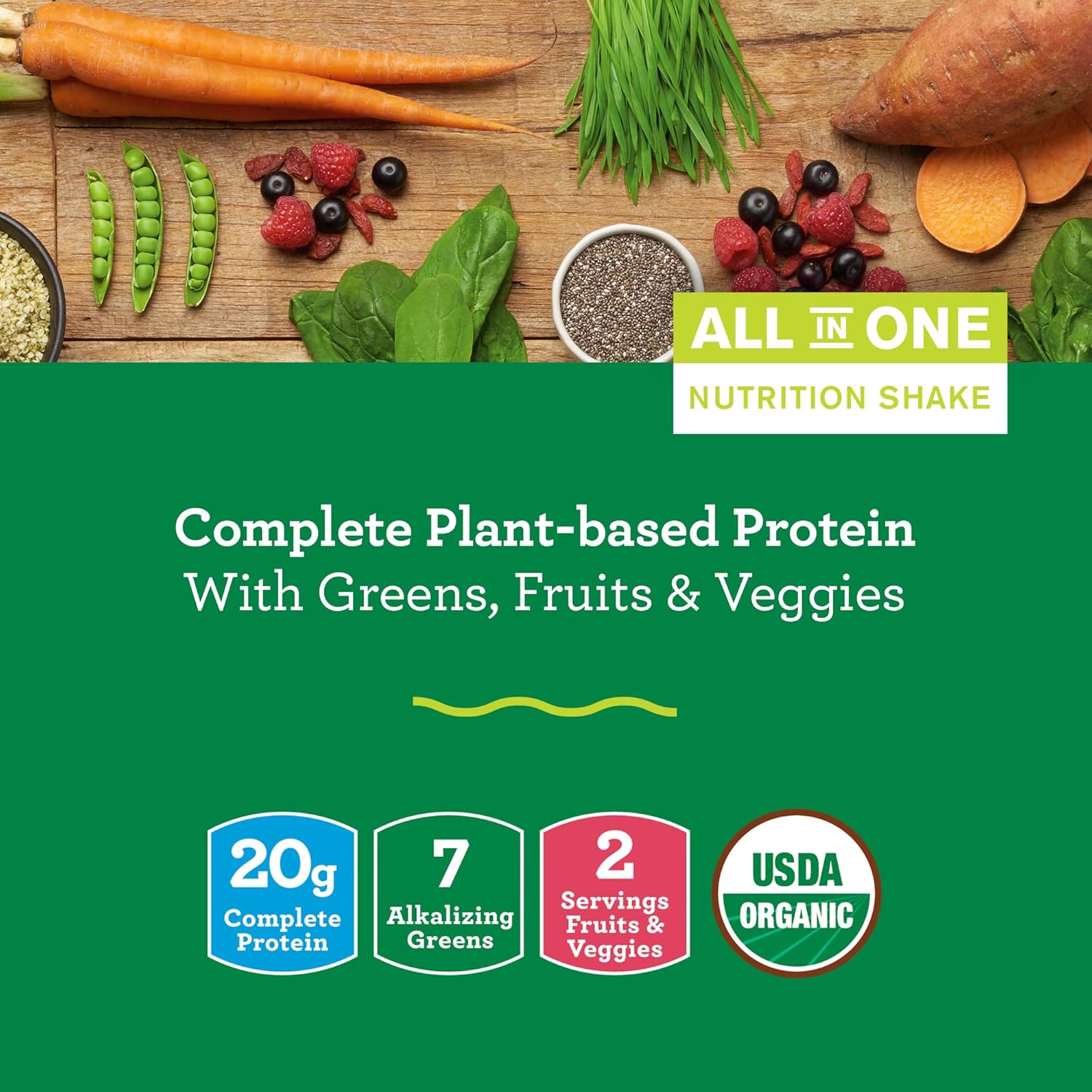 Amazing Grass Protein Superfood: Vegan Protein Powder, All in One Nutrition Shake, Unflavored, 12 Servings : Grocery & Gourmet Food