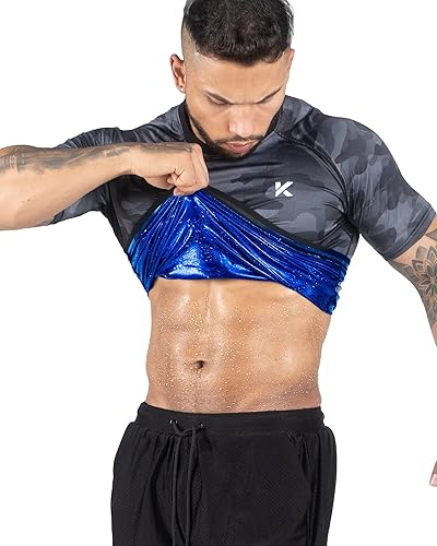 Kewlioo Men's Sauna Suit Shirt Heat Trapping Sweat Compression