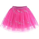 Stelle Tutu for Girls Sequin Skirt with Elastic Waist Layered Tulle Ballet Dance Princess Dress Birthday Outfit