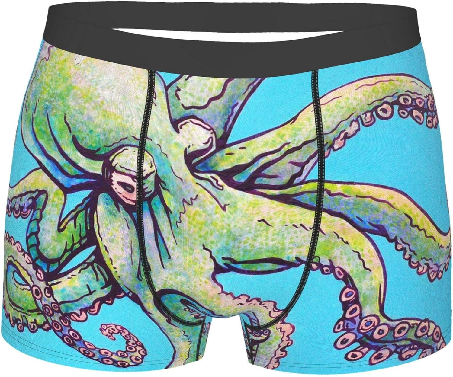 Large Mysterious Octopus Sea Blue Underwear For Men Soft
