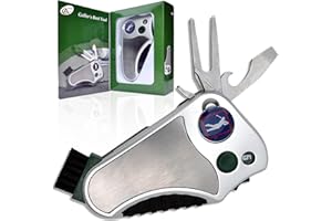 ASCENT Golfer's Best Tool – 6-in-1 Golf Multitool for Men & Women | Stroke Counter, Divot Repair, Brush, Ball Marker, Cleat Tightener, Club Cleaner | Compact Golf Gift & Souvenir