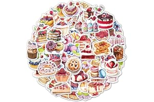 Cake Theme Stickers - MAXLEAF 100PCS Vintage Waterproof Stickers for Decoration Planner Phone Case Scrapbook Coffee Journals Decoration