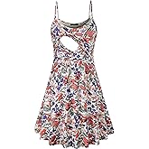 connche Floral Maternity Summer Dress Spaghetti Strap Nursing Breastfeeding