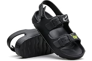EasyStar Boys and Girls Lightweight Dual-Adjustable Sandal Buckles With Hook and Loop Heel Closure