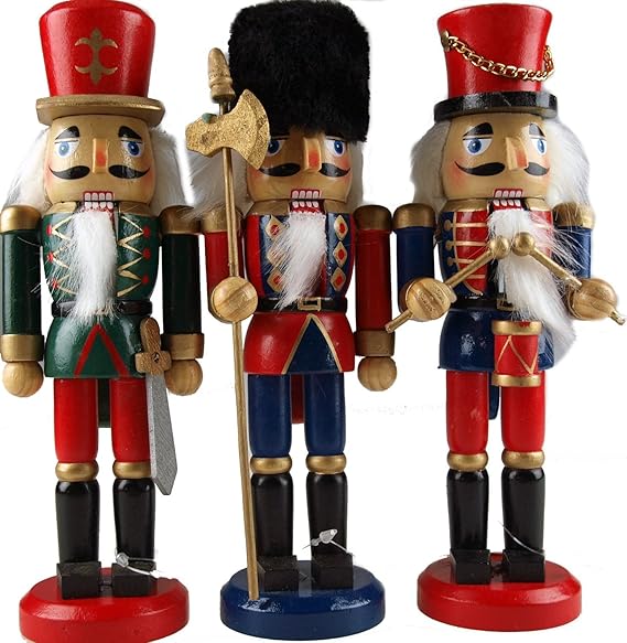 Traditional Wooden CHRISTMAS NUTCRACKER SOLDIER Decoration 20cm (x1