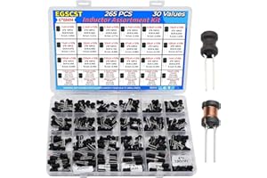 EGSCST 30 Values 265 PCS Inductor Assortment Kit from 1uH to 100mH 6 * 8mm DIP Radial Power Choke Inductors Assort Set
