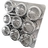 Uncluttered Designs Intergalactic Spice Rack Set With Magnetic Jars, Stand and Wall Mount by (9 Tin)