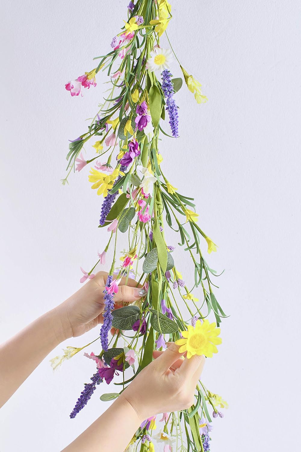 Artificial Flower Garland 4 6 Feet Daisy Lavender Wildflower Garland For Home Wedding Party Decor Home Kitchen Wreaths Garlands Swags Bbsanskritcollege Com