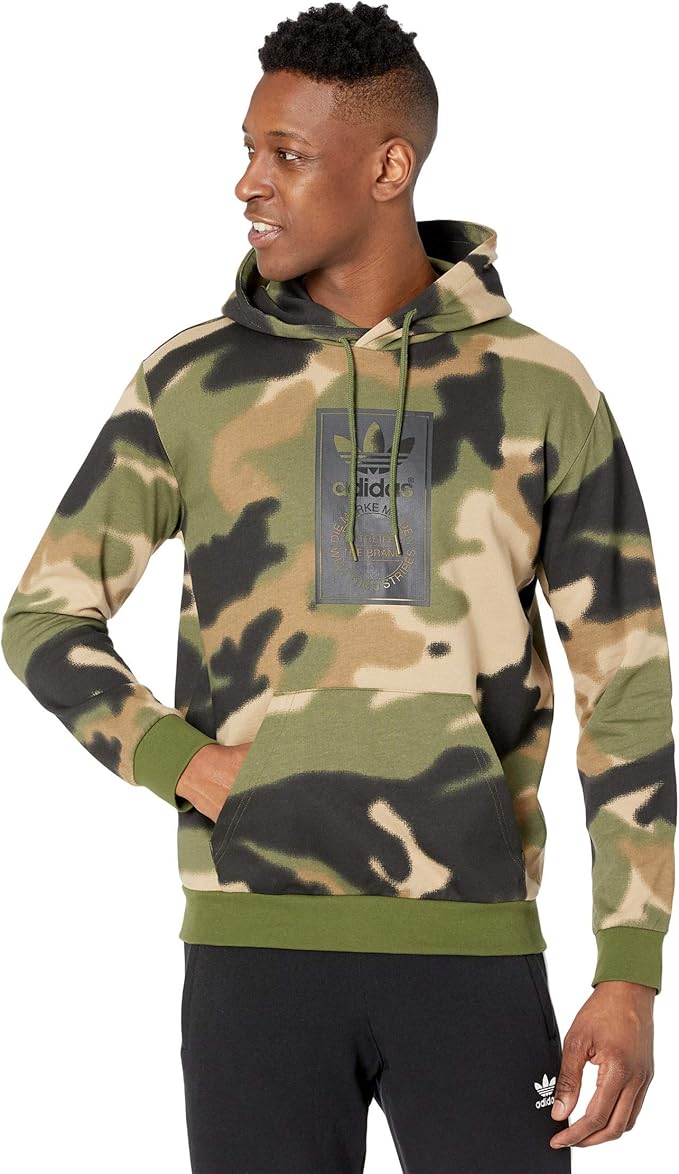 adidas originals all over print leopard overhead hoodie