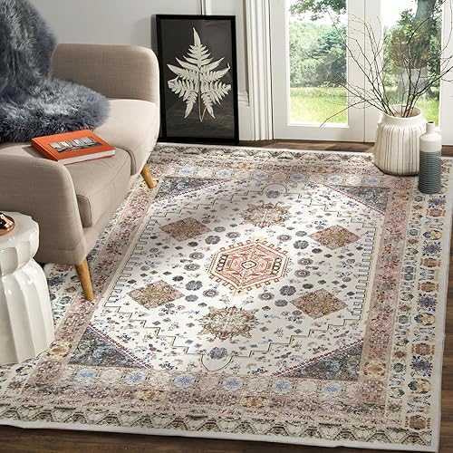 zenicham 5x7 Rugs for Living Room, Boho Washable Rug for Bedroom, Machine Washable Area Dining Room Rugs for Living Room Kitchen Bedroom Bathroom