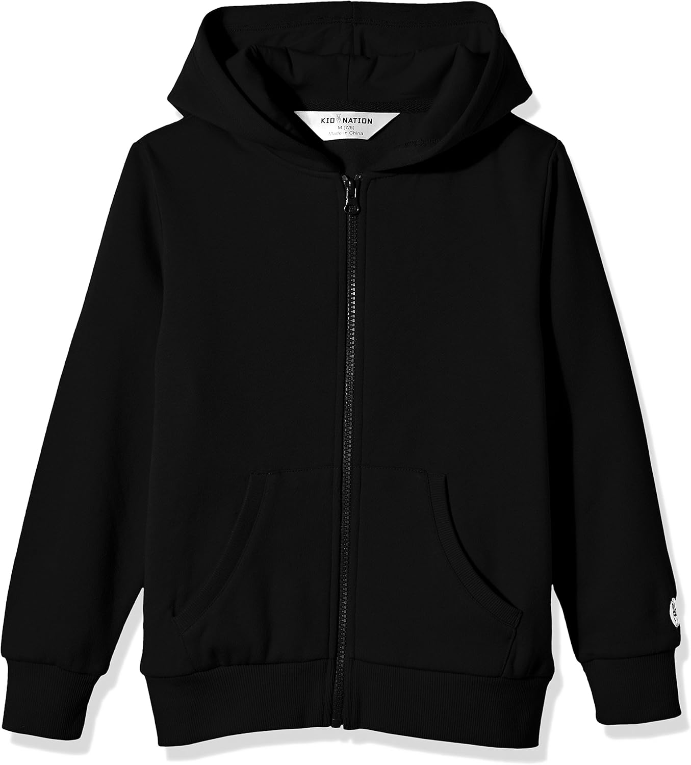 Kid Nation Kids Soft Brushed Fleece Zip-Up Hooded Sweatshirt Hoodie for Boys or Girls 4-12 Years: Clothing
