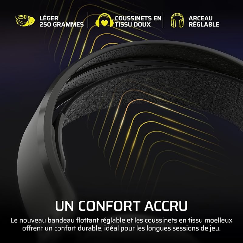 HS35 v3 Casque de Jeu sans Fil avec Micro – Noir (Carbone)