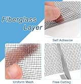 sourcing map 12Pcs Window Screen Repair Patch 7x5in Fiberglass Mesh view 3