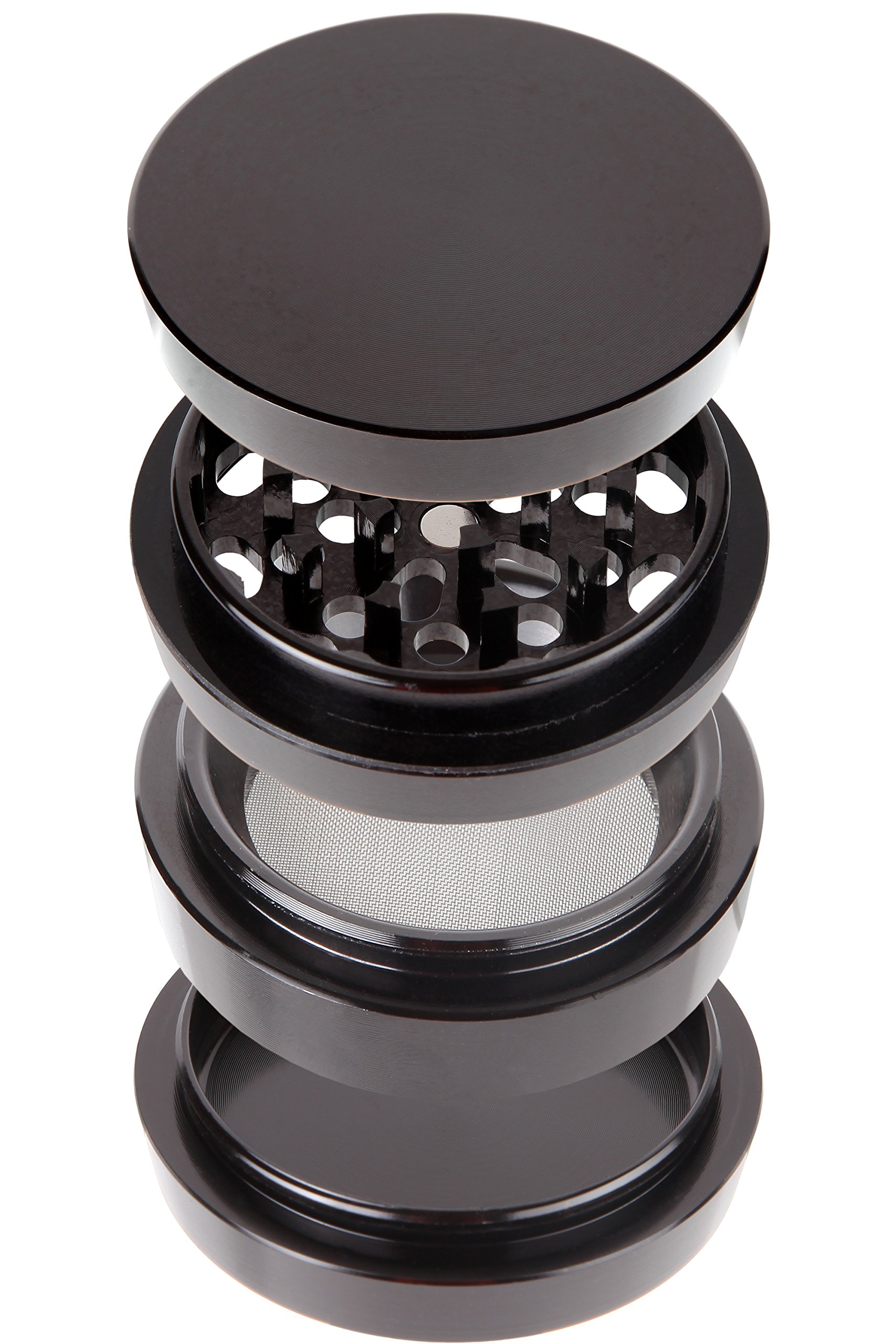 Zip Grinders Pagoda Tower Spice & Herb Grinder Four Piece with Pollen Catcher Premium